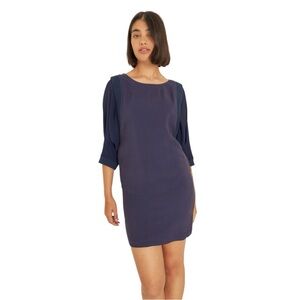 SKFK Adaie Eco Vero Navy Violet Half Sleeve Mini Dress US 6 Reg. $179 NWT